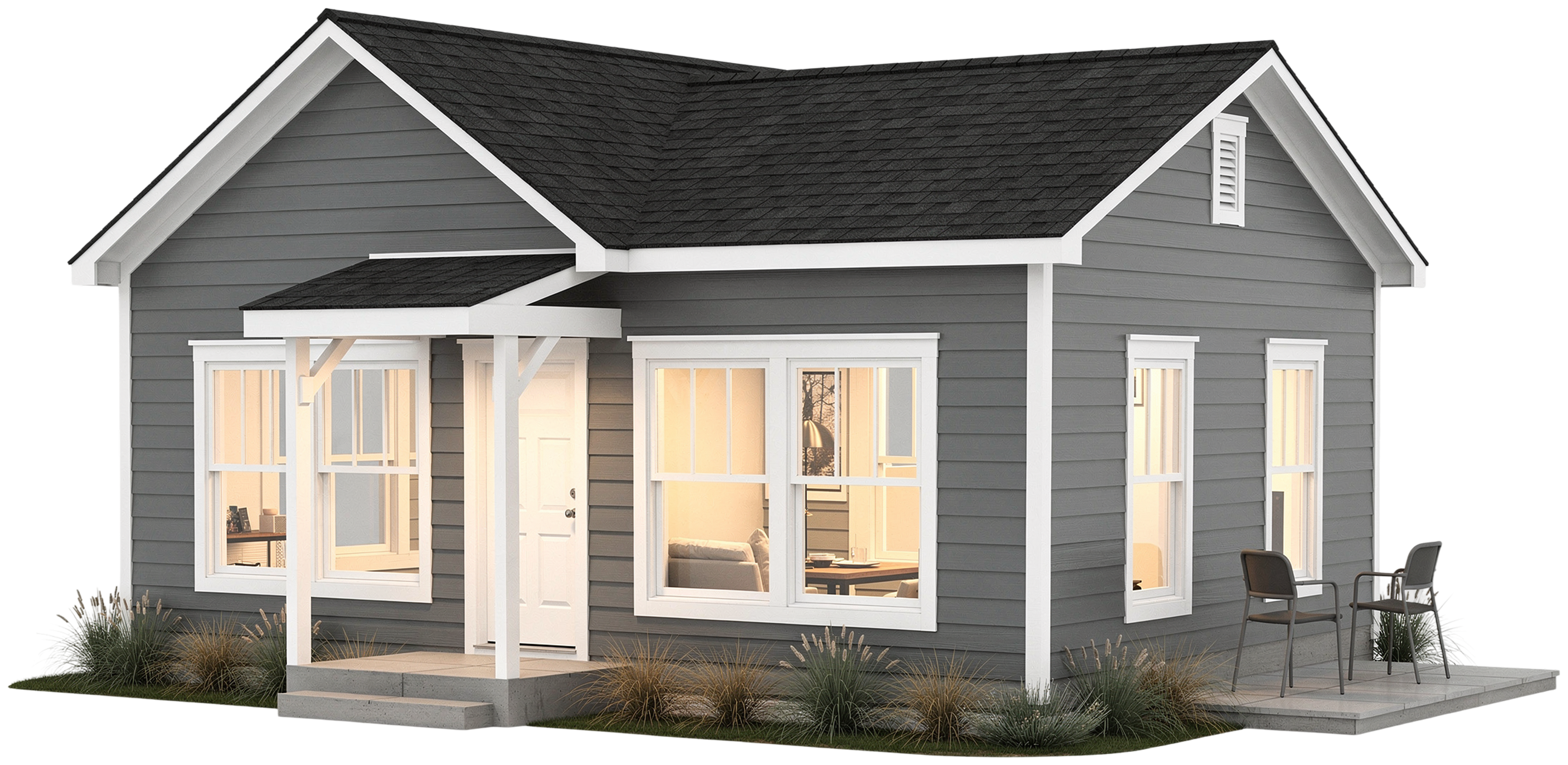 Custom ADU built by Lafargue Construction in a Sacramento backyard — warm, inviting exterior with patio